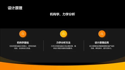 橙色商务风机械设计毕业答辩PPT模板