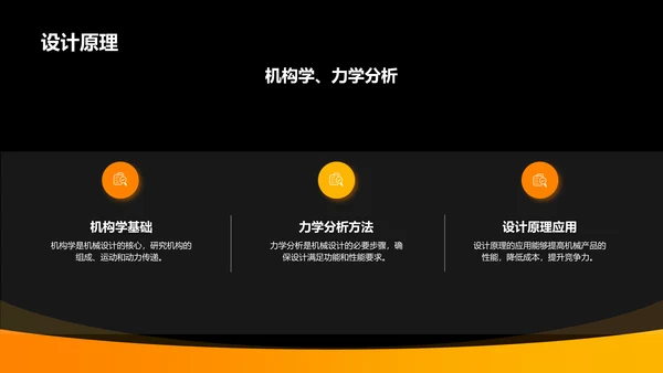 橙色商务风机械设计毕业答辩PPT模板