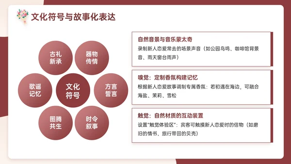 米红色插画风浪漫与优雅婚礼策划主题PPT模板