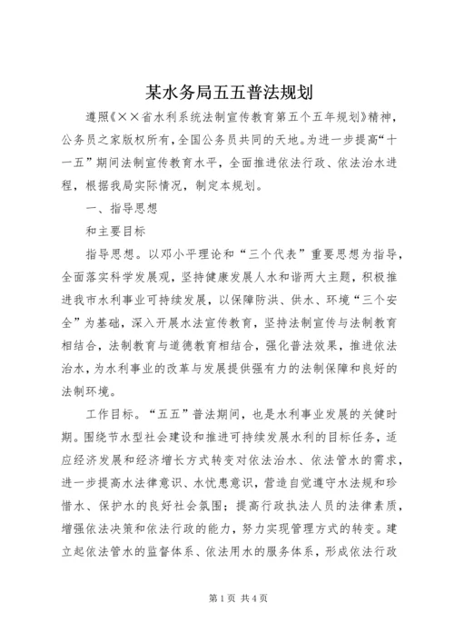 某水务局五五普法规划.docx