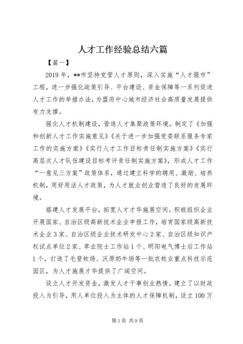 人才工作经验总结六篇.docx