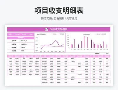 项目收支流水明细表