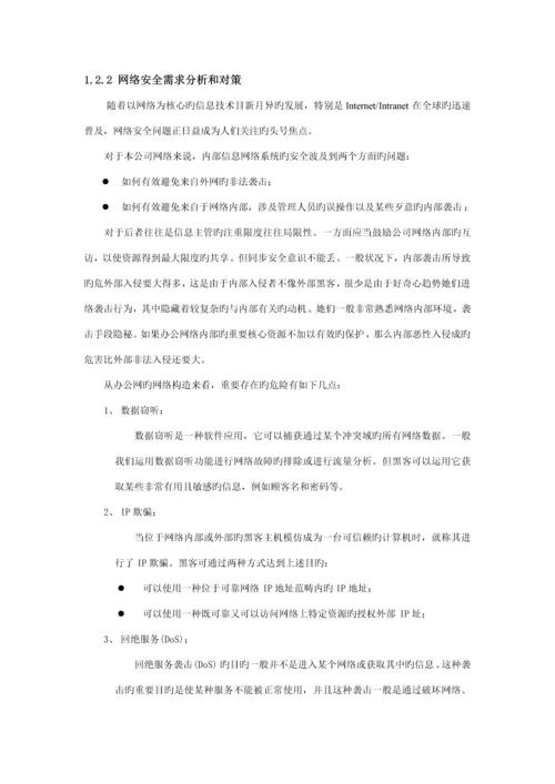 办公楼网络重点技术专题方案.docx