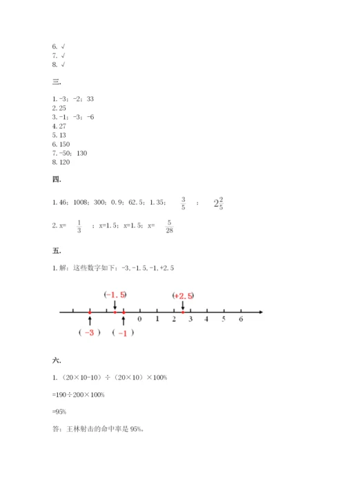 人教版数学六年级下册试题期末模拟检测卷精品【名师推荐】.docx