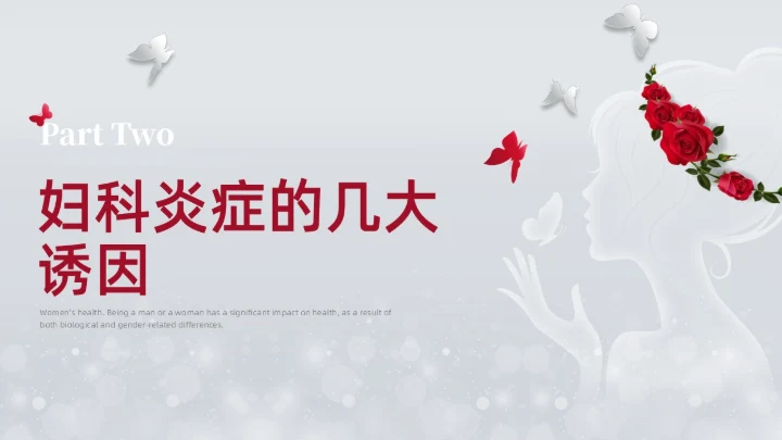 银灰色创意简约女性健康讲座培训PPT课件妇女节