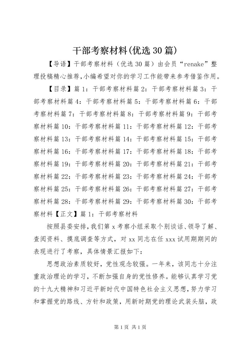 干部考察材料(优选30篇).docx