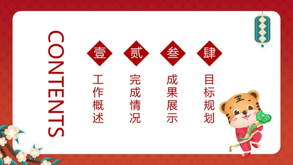 虎年规划新年春节总结通用PPT模板