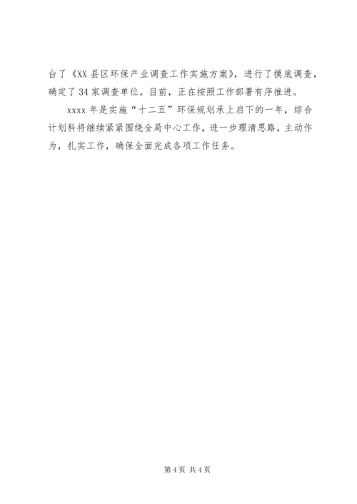 环保局综合计划科工作总结 (2).docx