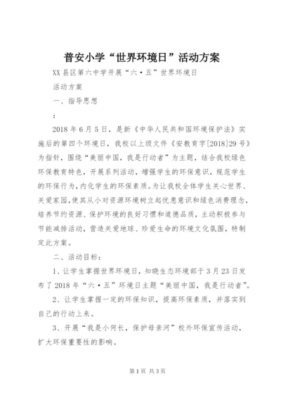 普安小学“世界环境日”活动方案精选.docx