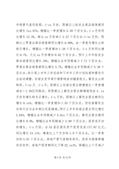 统计局上半年工作总结和下半年工作计划.docx