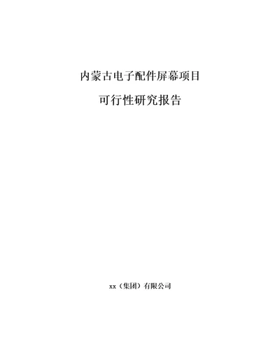 内蒙古电子配件屏幕项目可行性研究报告范文样例