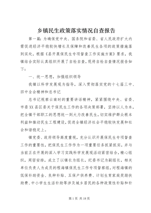 乡镇民生政策落实情况自查报告.docx