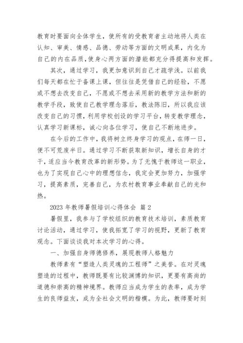 2023年教师暑假培训心得体会.docx