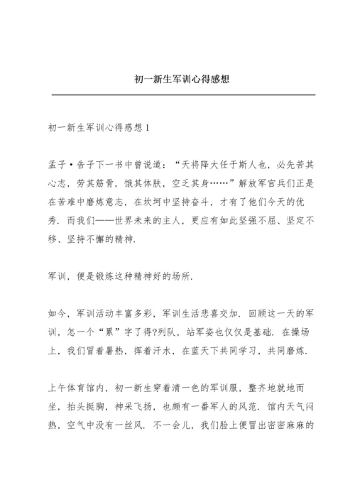 初一新生军训心得感想.docx