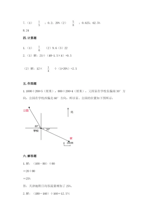 小学数学六年级上册期末卷及答案【历年真题】.docx