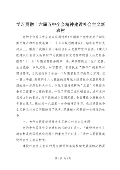 学习贯彻十六届五中全会精神建设社会主义新农村 (2).docx