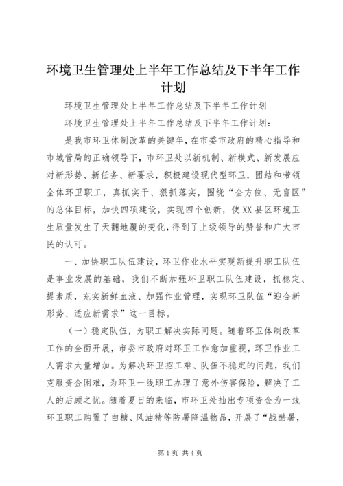 环境卫生管理处上半年工作总结及下半年工作计划 (2).docx