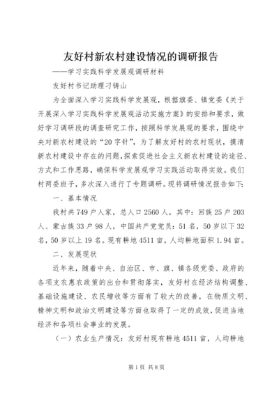 友好村新农村建设情况的调研报告.docx