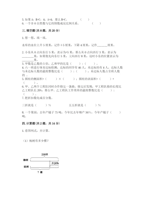 乌兰县六年级下册数学期末测试卷（夺冠系列）.docx