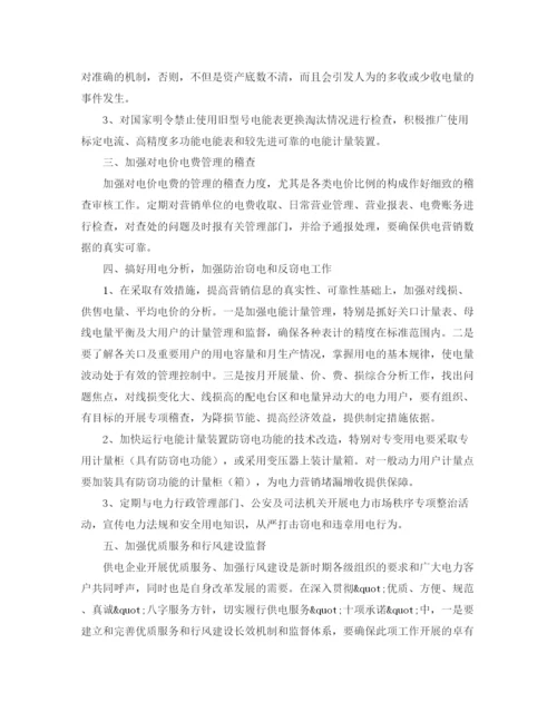 精编之电力营销稽查工作计划范文.docx