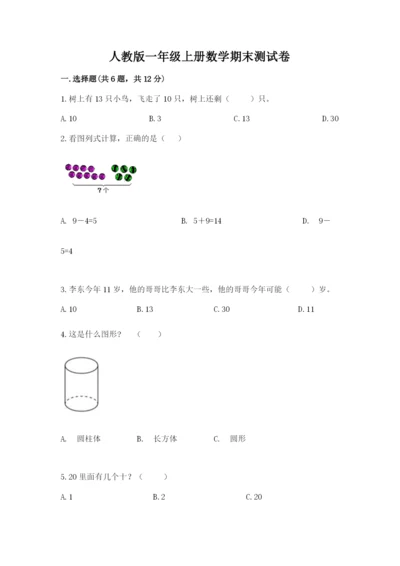 人教版一年级上册数学期末测试卷（全国通用）word版.docx