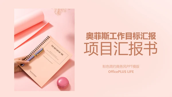 简约欧美风粉色工作汇报计划书PPT