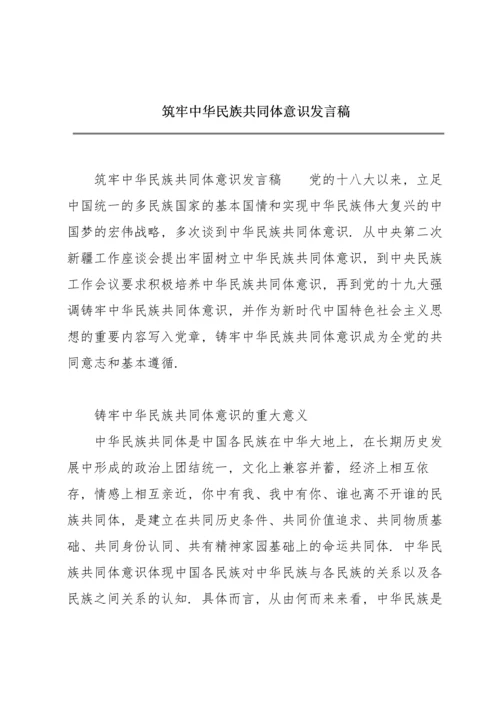 筑牢中华民族共同体意识发言稿.docx