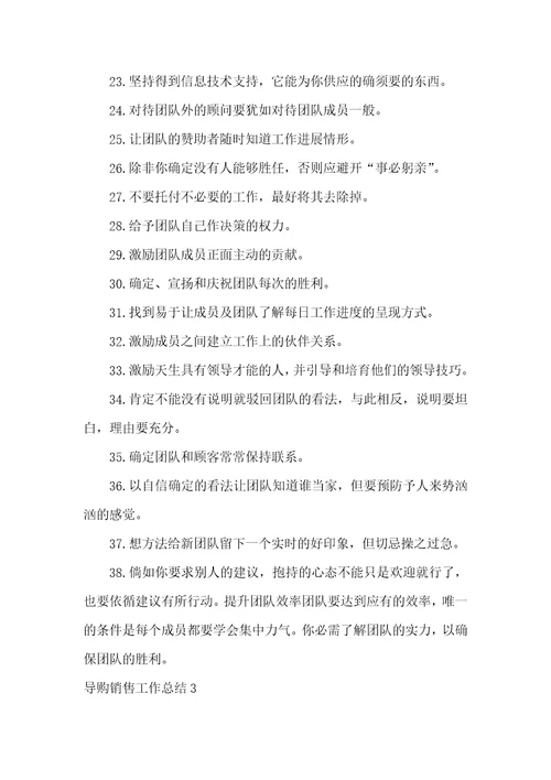 导购销售工作总结