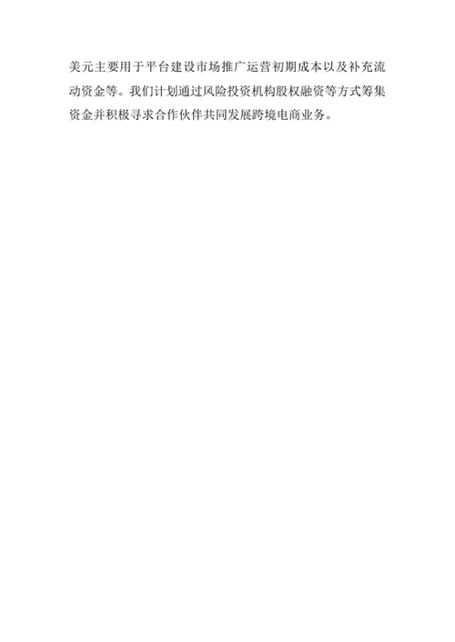 跨境电商创业计划书