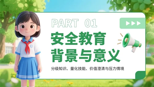 绿色卡通风学生安全教育宣传教育PPT