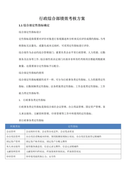 行政综合部绩效考核方案.docx