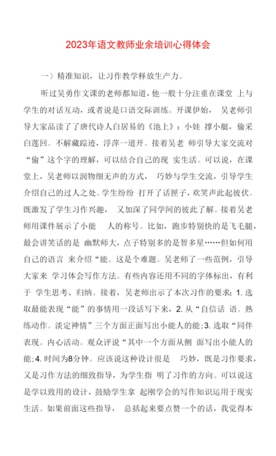 2023年语文教师业余培训心得体会.docx