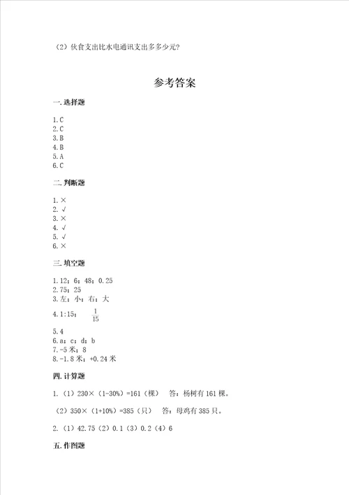 六年级小升初数学期末测试卷附参考答案考试直接用