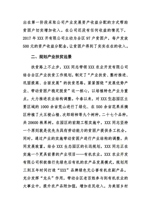 脱贫攻坚先进事迹材料