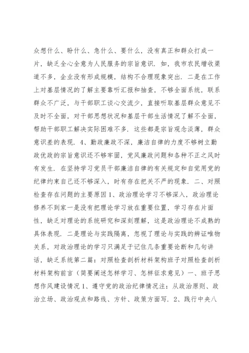 对照检查剖析材料 党员对照检查剖析材料范本.docx