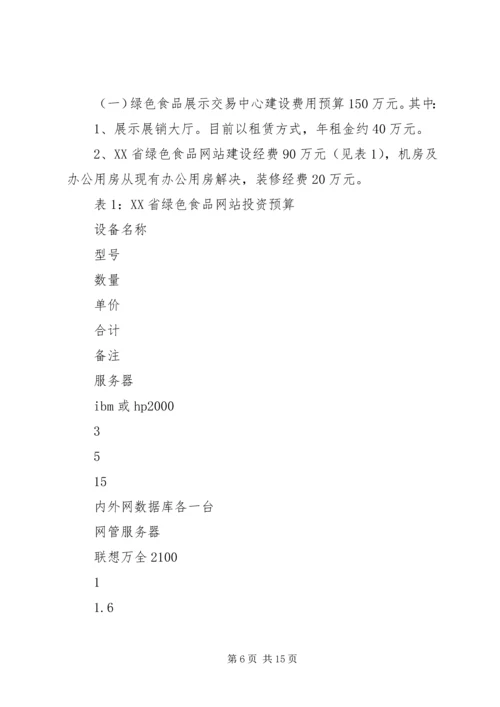 绿色食品“151”发展计划项目可行性报告.docx