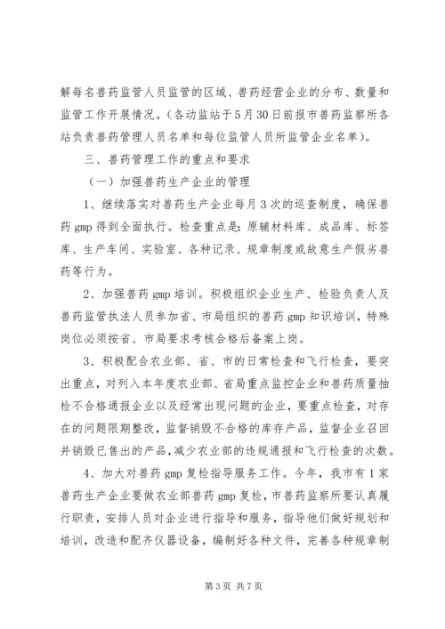 全市兽药管理指导意见.docx