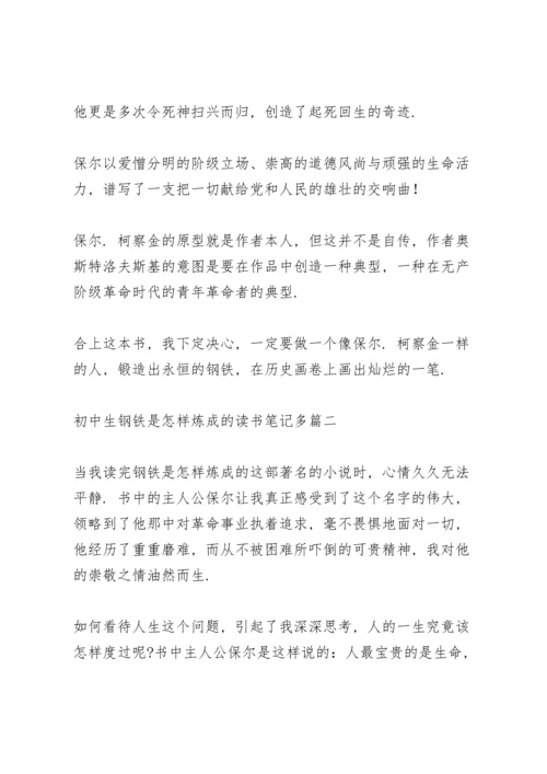 初中生钢铁是怎样炼成的读书笔记多篇.docx