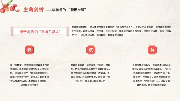 红色中国风《长安的荔枝》读书分享PPT模板