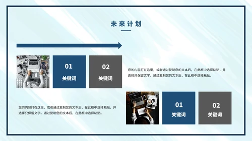 蓝色水彩色个人年终总结PPT模板