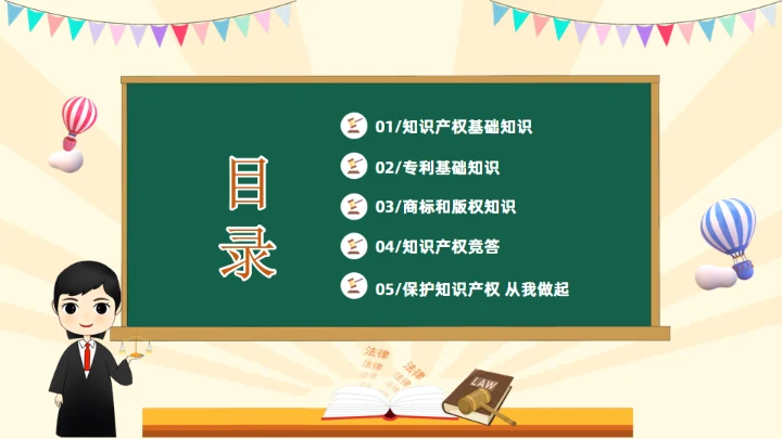 知识产权进校园通用PPT模板