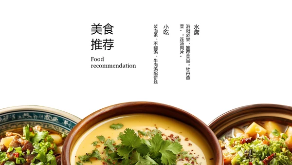 蓝黄色国风新中式洛阳旅游攻略