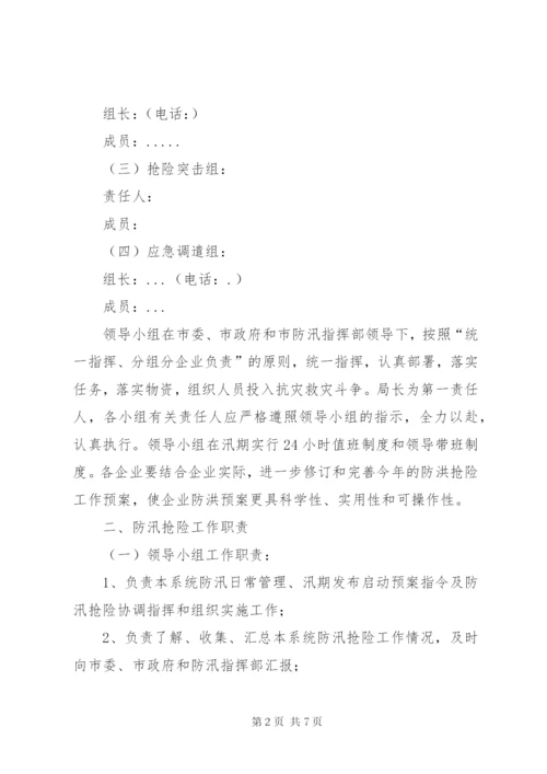 商务局《某年防洪救灾工作预案》.docx