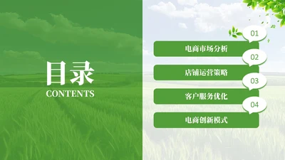 绿色简约风4项目录页PPT单页