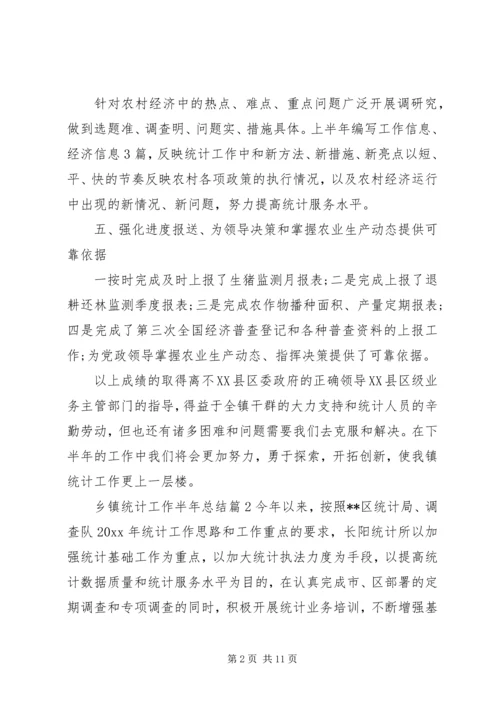 乡镇统计工作半年总结精选三篇.docx