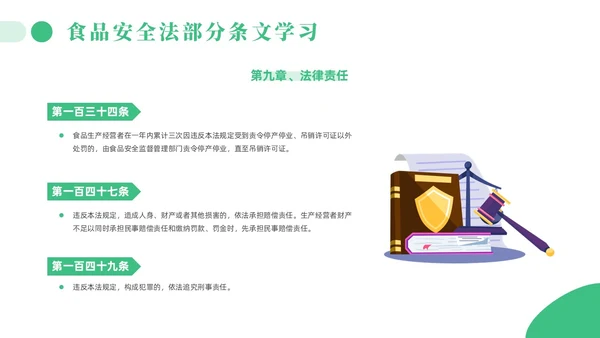 绿色简约风解读食品安全法培训课件全国食品安全法宣传周