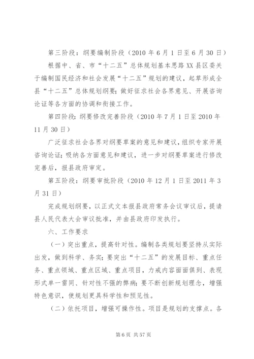 县国民经济和社会发展第十二个五年规划编制工作方案.docx