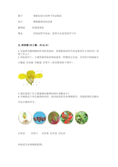 教科版科学四年级下册第一单元《植物的生长变化》测试卷含答案（巩固）.docx