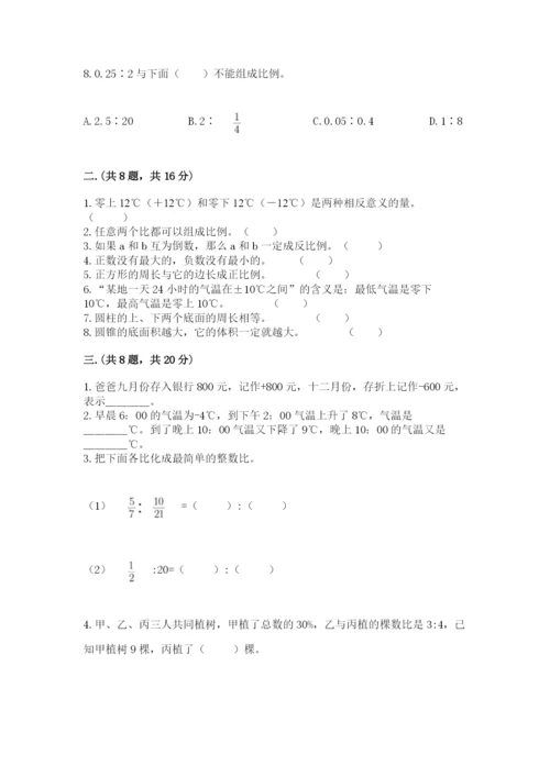 小学六年级数学期末自测题附完整答案（夺冠）.docx