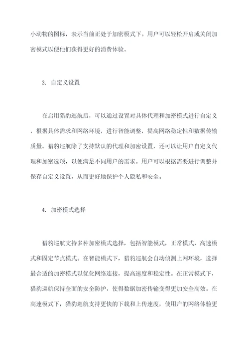 猎豹巡航使用方法